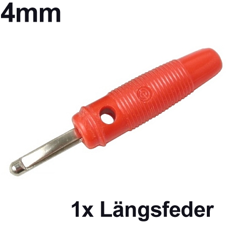 4mm Bananenstecker ROT mit 1x Längsfeder