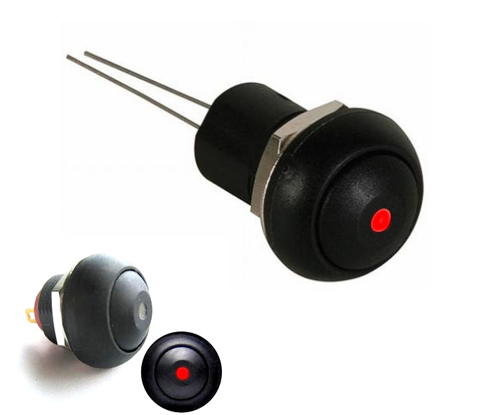 Taster-mit-LED-95-839-01250 Taster mit LED 1xEIN Schliesser Kopf 17,5mm LED Rot