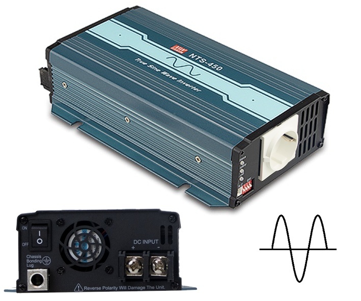 DCAC Wechselrichter 24V auf 230V 450W Dauer Peak 900W echter Sinus NTS DCAC Wechselrichter 24V auf 230V 450W Dauer Peak 900W echter Sinus NTS