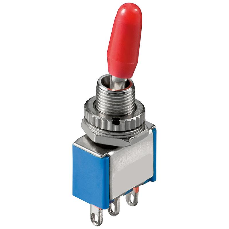 95-834-00003-b37c Schalter Mini Kippschalter 1xUM Ein-Aus mit roter Kappe