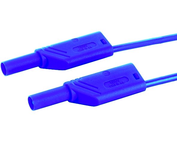Messkabel-Laborkabel-Hirschmann-BLAU-BIG 1m Laborkabel Messkabel BLAU CAT-III 16A 1qmm mit üblichen 4mm Sicherheitstecker