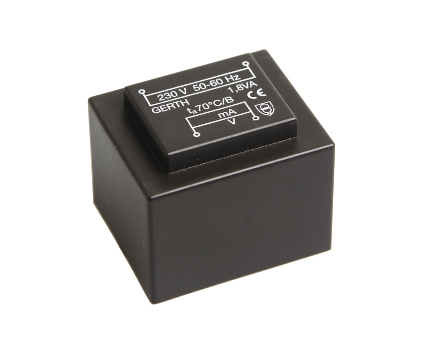 Platinentrafo-Gerth-1-8VA-1Wicklung598dd64c40789 12VAC Trafo 12V 150mA 1,8VA Platinentrafo IN 230VAC