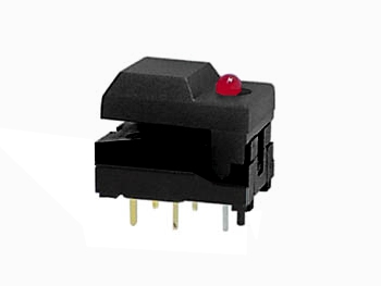 Taster für Platine 17,1x12,3mm schwarze Kappe und 3mm LED