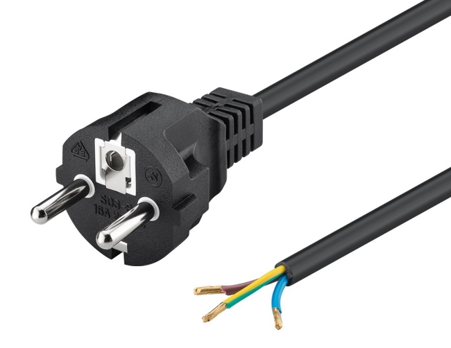 Stromkabel_3pol_offenes_Kabelende_41-679-00600_B01 1,5m Netzkabel 3pol Schutzkontakt auf offenes Ende 3x0,75qmm