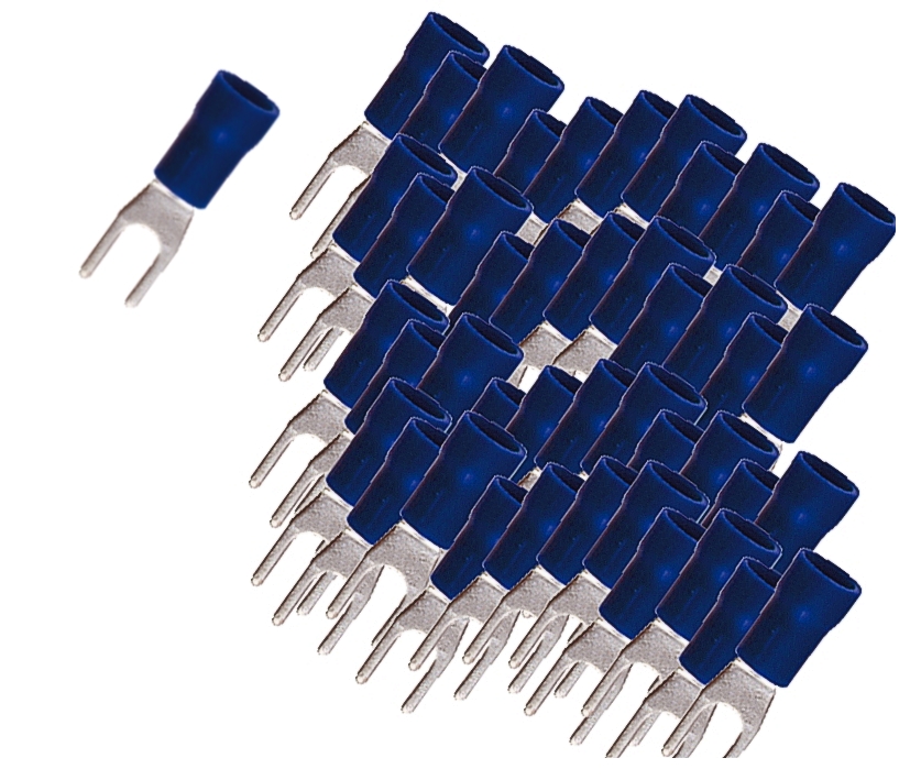 Gabelschuh_Blau_45-821-00870 Kabelschuh Gabelschuh M4 U-Schuh Blau 100er-Pack