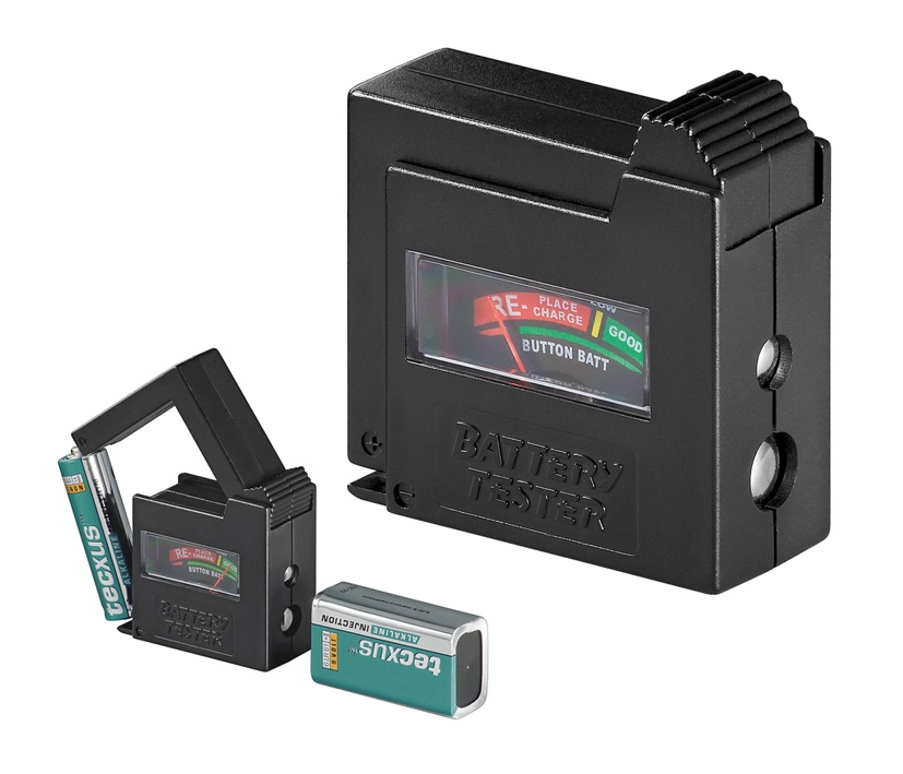 33-470-00004_Poket_Batterietester Batterietester mit analogem Messwerk für alle Standardbatterien sowie alle gängigen Knopfzellen
