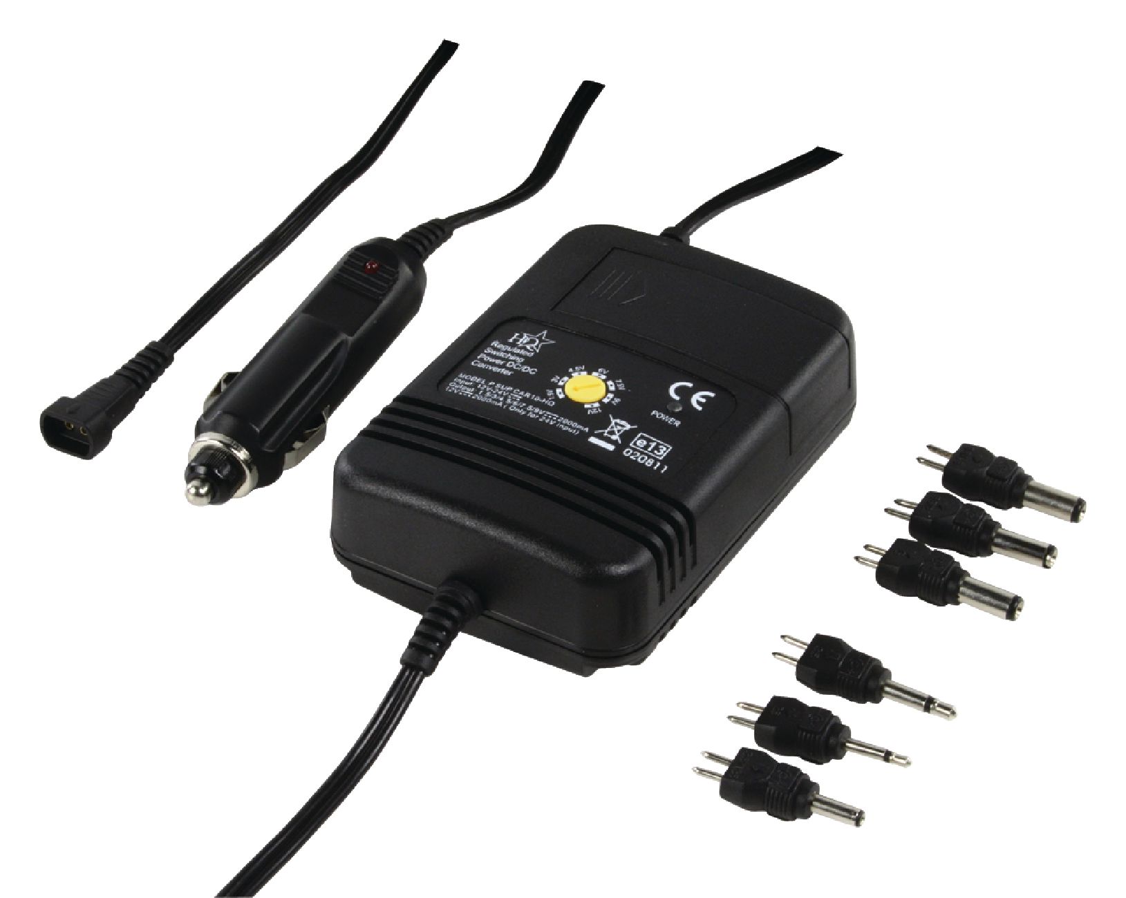 43-846-00009-Spannungswandler-2A-2016N Spannungswandler 12V auf 1,5V 3V 4,5V 6V 7,5V 9V 2A KFZ Adapter