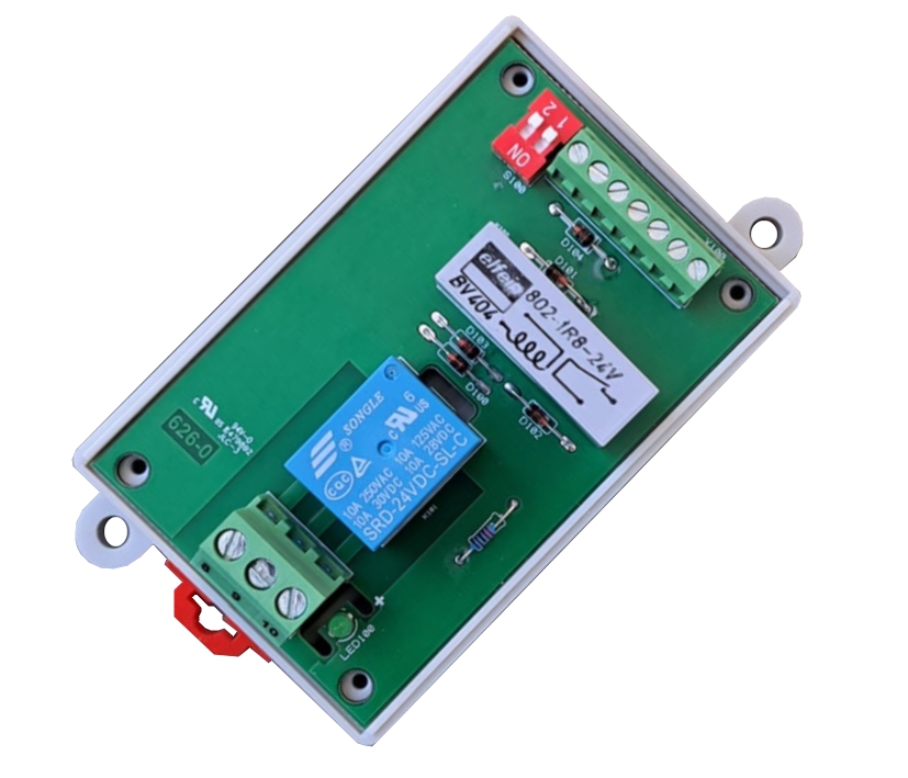 24V Relaisplatine mit 5K OPC-INP und zuschaltbarem Wechslerkontakt Ideal für die kabelgebundene Rauchmelderserie