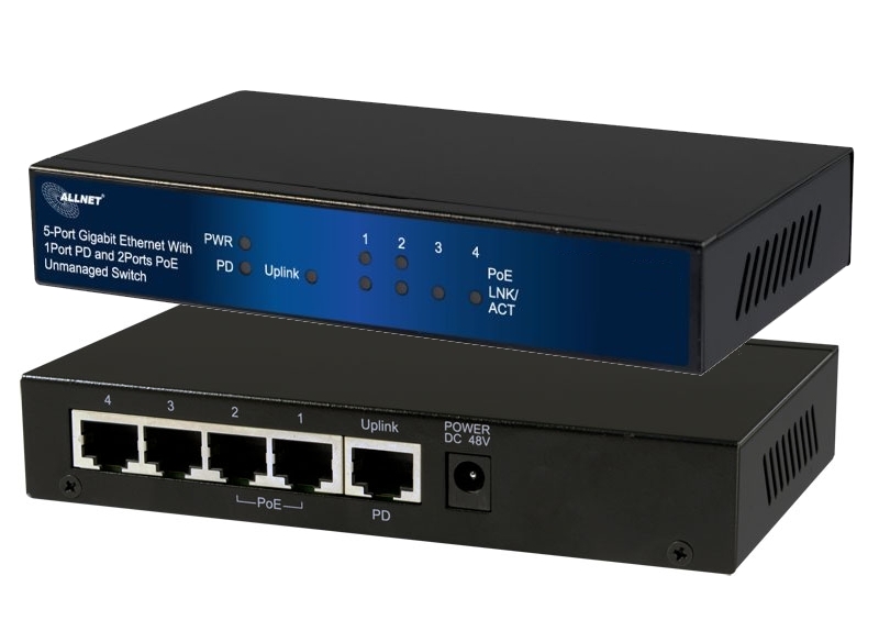 1POE-Switch-66-840-038041b0YWLnOGIQY7 PoE Verteiler PD versorgt PoE Switch mit 2xPoE Ausgängen 10-100-1000Mbit Gigabit