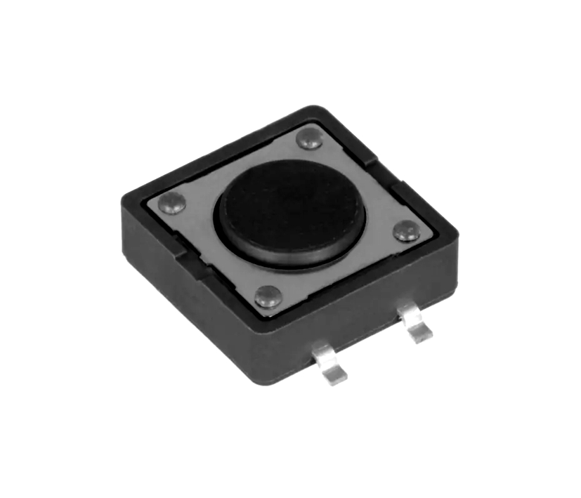 95-839-00510_SMD_Taster_12x12mm SMD Taster Minitaster liegend 12x12mm Höhe mit Knebel 4,3mm Platinentaster