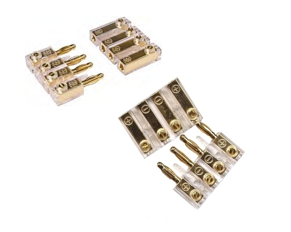 4fach Klemmenblock Hochstrom Bananenstecker vergoldet bis 4qmm