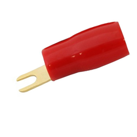 45-821-00950_2015_01 Kabelschuh Gabelschuh M4 20qmm vergoldet --Rot--