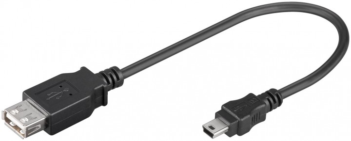 Mini-USB-Stecker-auf-USB-Buchse-53-682-01020 0,2m Mini USB Kabel USB2 Mini USB Stecker auf USB Kupplung B