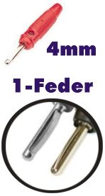 4mm Bananenstecker ROT mit 1x Längsfeder