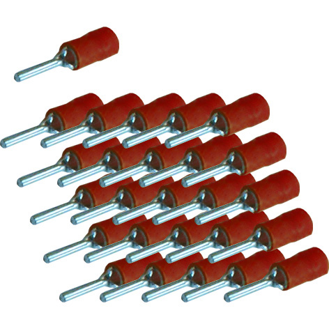 45-821-00810_2015_01 Stiftschuhe Rot für Kabel 0,5-1,5qmm  100-Stck-Pack