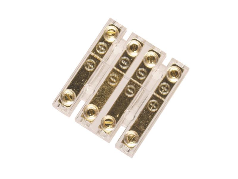 4fach Klemmenblock Hochstrom Bananenstecker vergoldet bis 4qmm