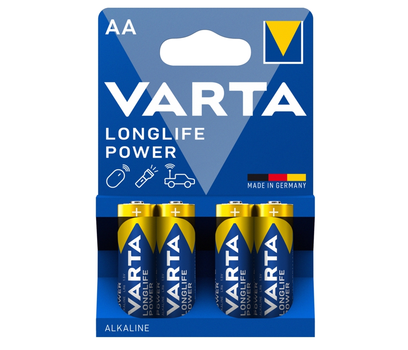 AA Mignon Batterie Alkaline LR6 1,5V 4-Stück Packung Longlife Power 4906