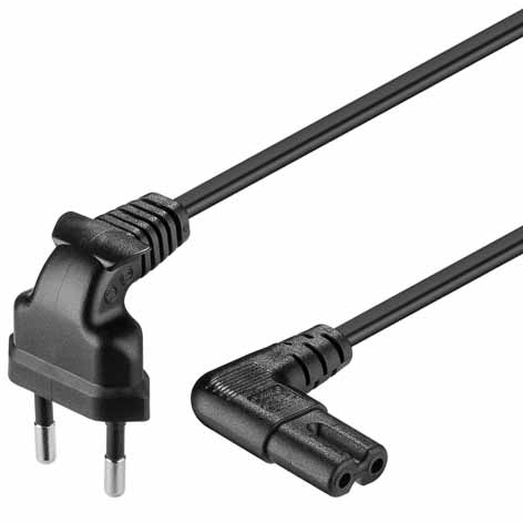 41-679-01040_Euro-Netzkabel_B1 1,5m Netzkabel Eurokabel Euronetzkabel C8 Stecker gewinkelt