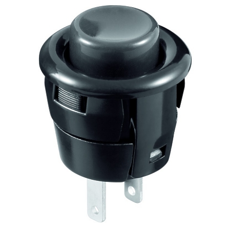 95-839-00012-taster-ds412-te-2013 Taster 1xEIN Drucktaster SNAP-IN Kappe Schwarz