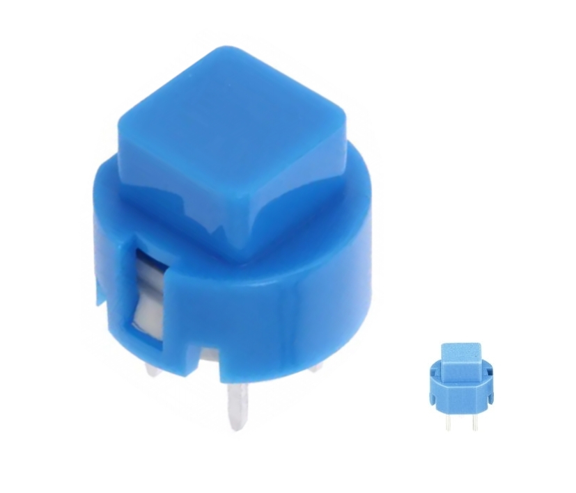 95-839-00030_Platinentaster_Blau_2020 Taster Platinentaster 1xEin NO RM5 Keyswitch eckig Blau